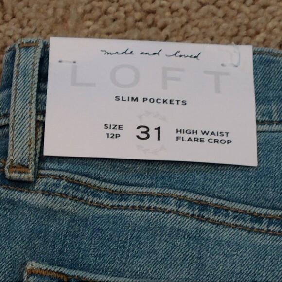 NWT Loft High Waist Flare Crop Jeans - Picture 13 of 13